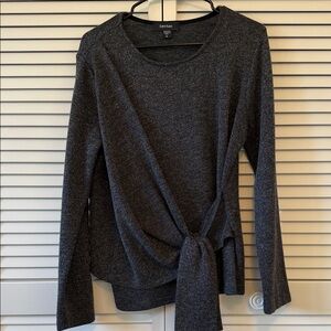 Karen Kane Dark Gray Long Sleeve Tie-Front Top Size XL
